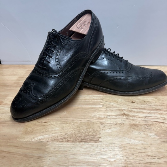 Vintage made in USA Allen Edmonds Black Leather Oxfords - Picture 1 of 9